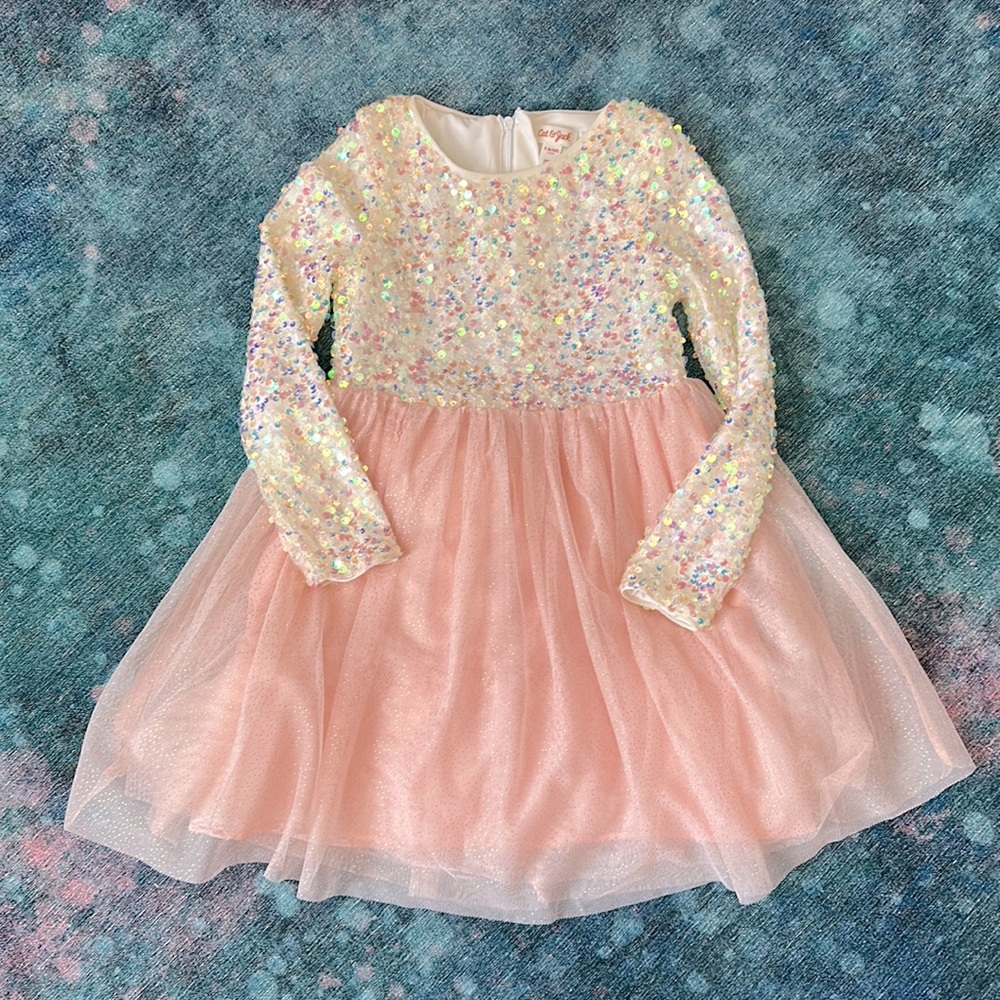 Iridescent sequence dress
